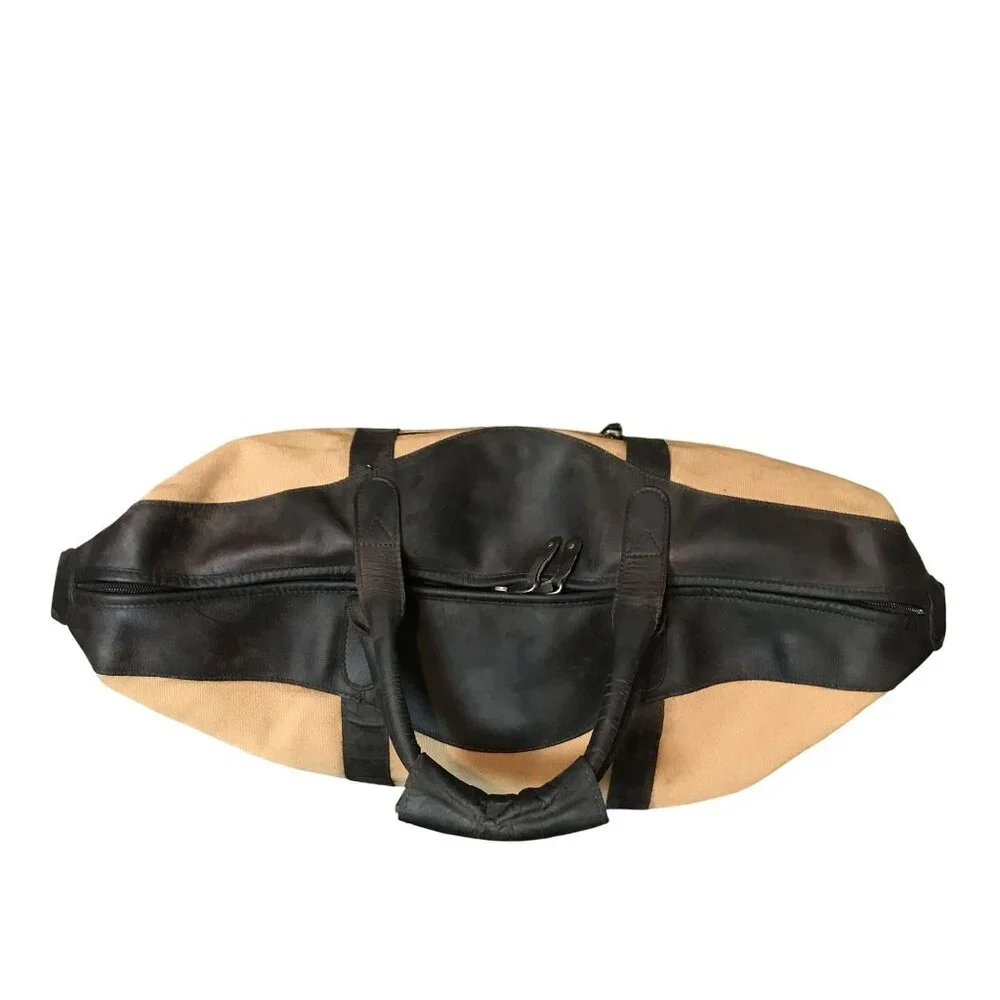CANYON Luxury Canvas Duffle Bag Waxed & Leather Carry On Travel Luggage 22 X 13